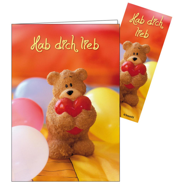 Teddy mit Herz Luftballons