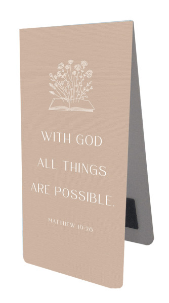 Magnetlesezeichen 'With God all things are possible'