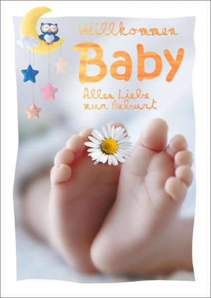Faltkarte 'Willkommen Baby - Alles Liebe zur Geburt'