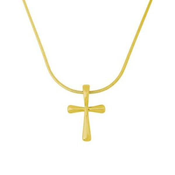 Halskette mit Anhänger 'Kreuz' vergoldet