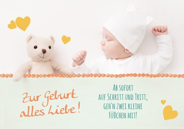 Faltkarte 'Zur Geburt alles Liebe'