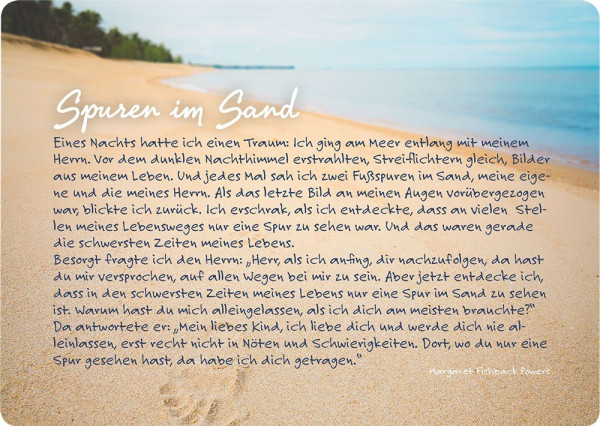 Postkarte 'Spuren im Sand'